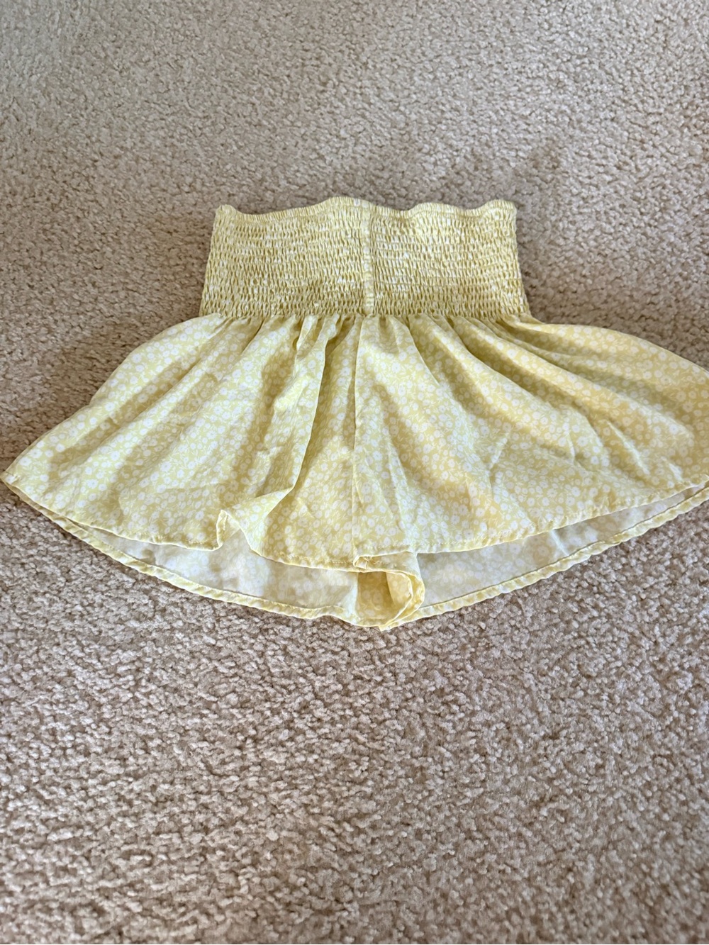 Yellow Floral Smocked Waist Women’s Shorts
